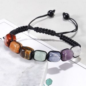 7 Chakra Stone Bracelet-Reiki Healing Natural Crystal Braided
